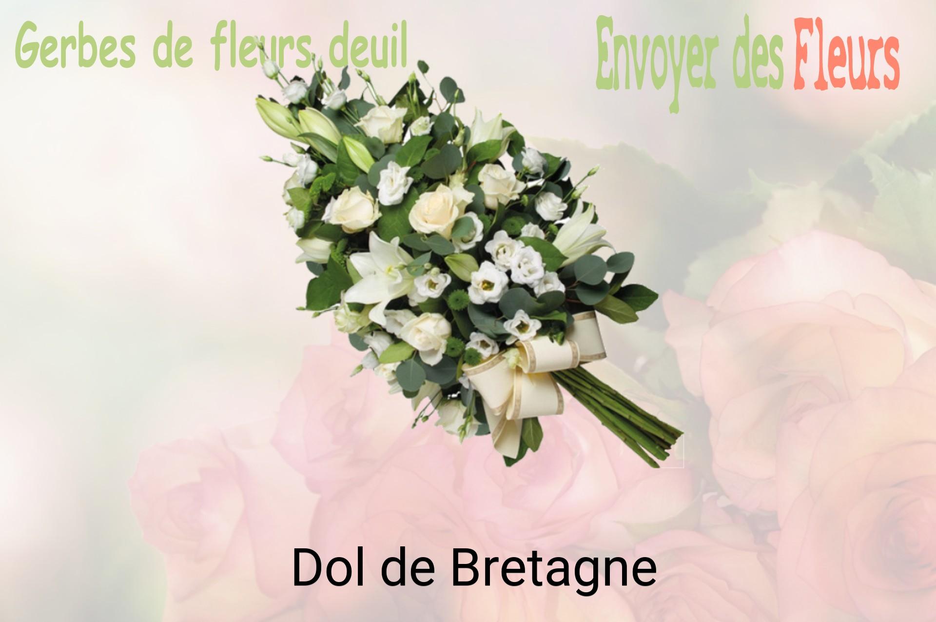 Gerbe de fleurs de deuil livrée à Dol-de-Bretagne